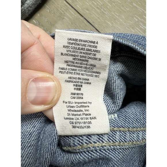 Free People Jean Jacket Womens Small Blue Denim Hoodie Trucker Coastal Boho Chic - Picture 6 of 9